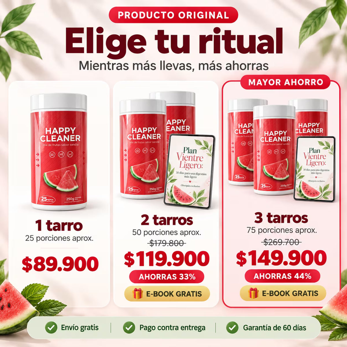 Happy Cleaner – Mix de frutas sabor sandía · 250 g