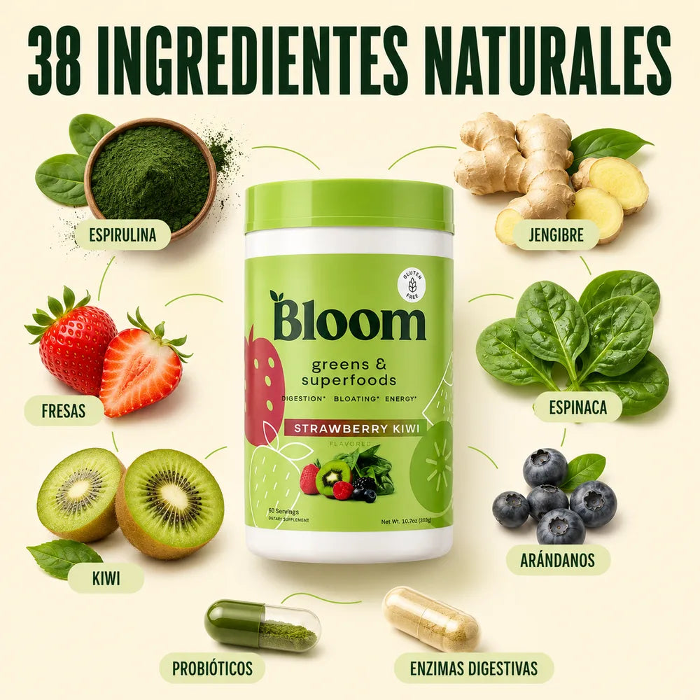Bloom superalimento verde Strawberry Kiwi