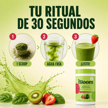 Bloom superalimento verde Strawberry Kiwi