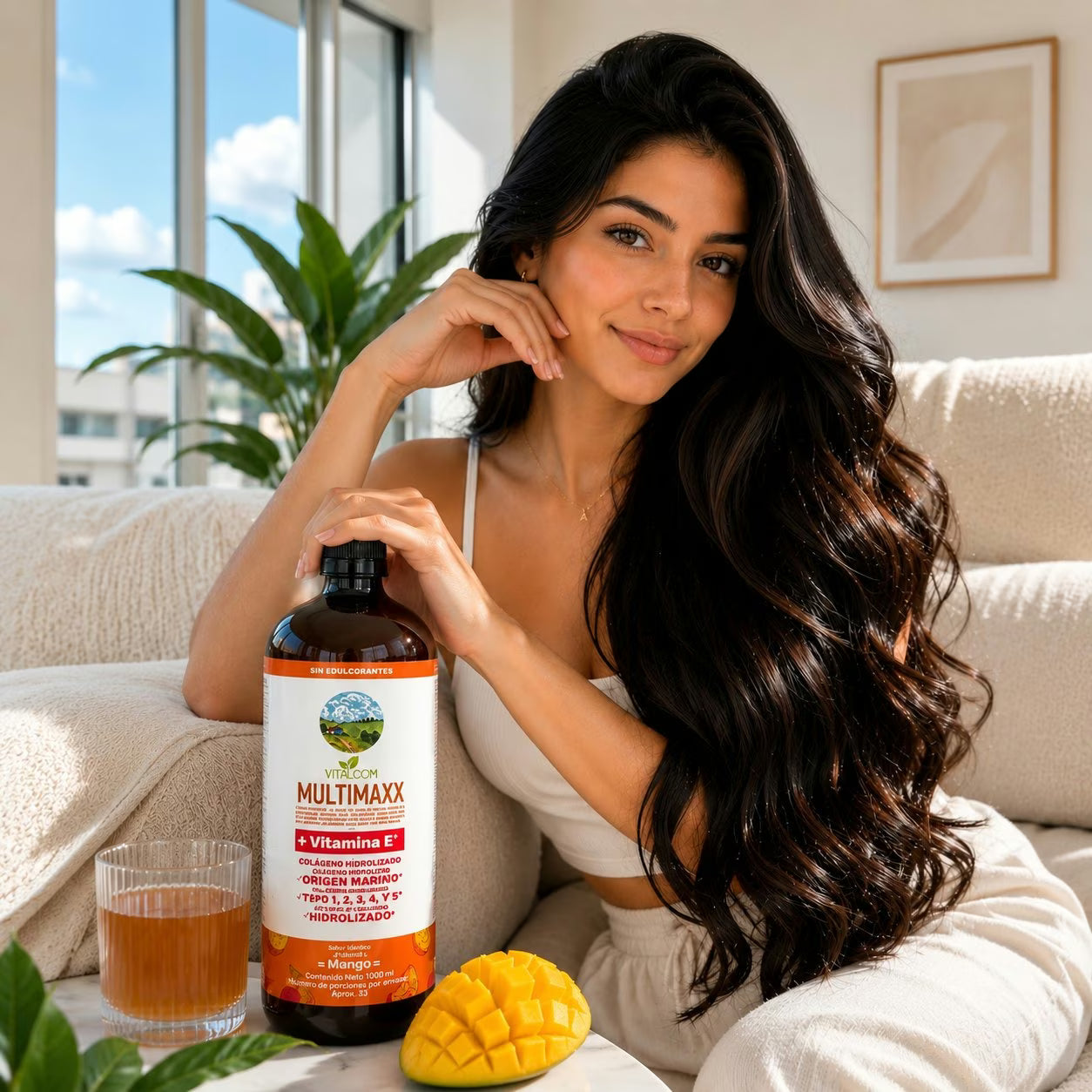 Colágeno Marino Líquido+ Vitamina E - MULTIMAXX sabor Mango 1.000 ml